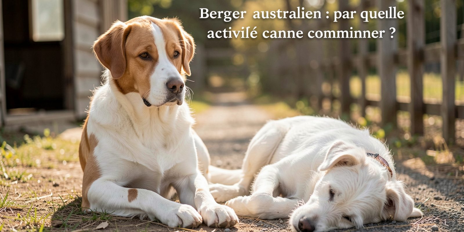 Berger Australien devant un parcours de cerceaux posés au sol sur un terrain d'entraînement